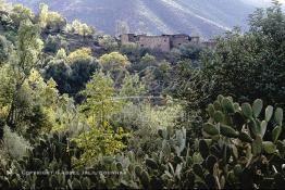 Image du Maroc Professionnelle de  Village berbère du haut Atlas non loin de la vallée de l'Ourika, ce village s'incruste dans les montagnes comme un caméléon, il est situé sur la route de l'Oukaimden, le Dimanche 21 Décembre 1986. (Photo / Abdeljalil Bounhar)